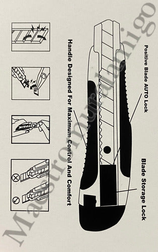 Corta Carton Exacto Cartonero Con Goma +2 Repuesto / Docena