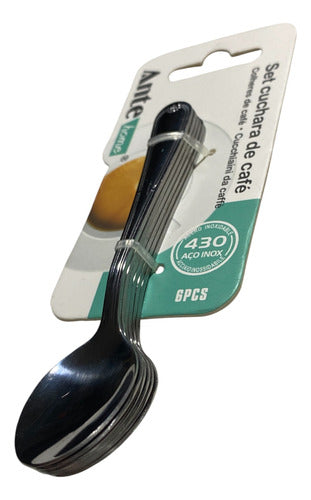 Set 6 Cucharas Para Café 100% Acero Inoxidable 430 Dis Pack3 Plateado