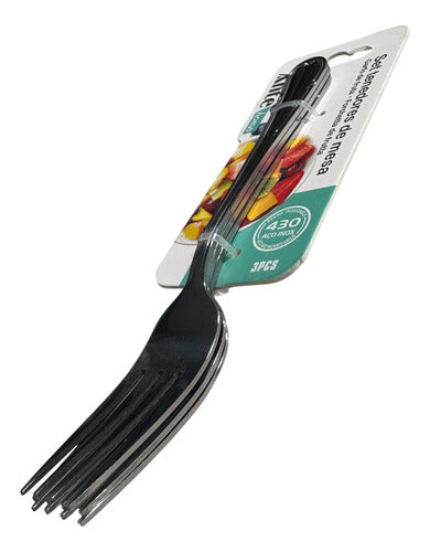 Set 3 Tenedores De Mesa 100% Acero Inoxidable N430 Dis 18cm Plateado