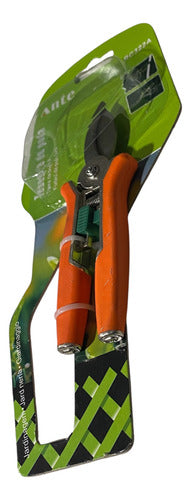 Tijera Podar Jardin Huerto Ergonómica Cuchilla Acero (pack3) Naranja