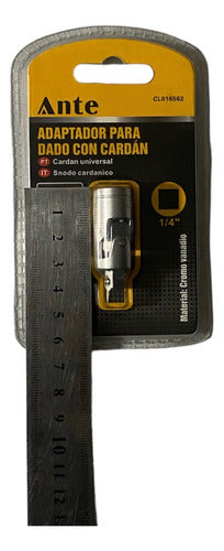 Llave Articulacion Universal Cardan 1/4 Cromovanadio Premium Plateado