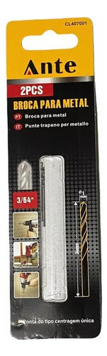 Broca Para Metal Acero Inoxidable 1mm 2un Carb. Tungsteno