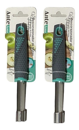 Descorazonador De Frutas De Acero Inoxidable N-430 (pack 2)  Plateado