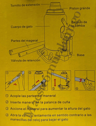 Gata Hidráulica Tipo Botella De 16 Toneladas Professional