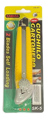 Corta Carton Exacto Cuchillo Cartonero + 2 Repuesto Pack3