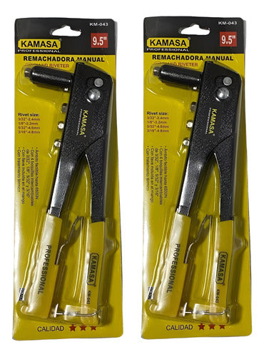 Remachadora Pop Manual 9.5 + Llave + 4 Boquillas Pro Pack2 4
