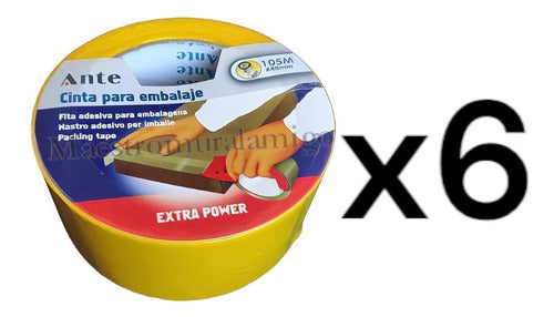 Cinta De Embalaje Amarilla 105mx48mm (pack 6 Huinchas)