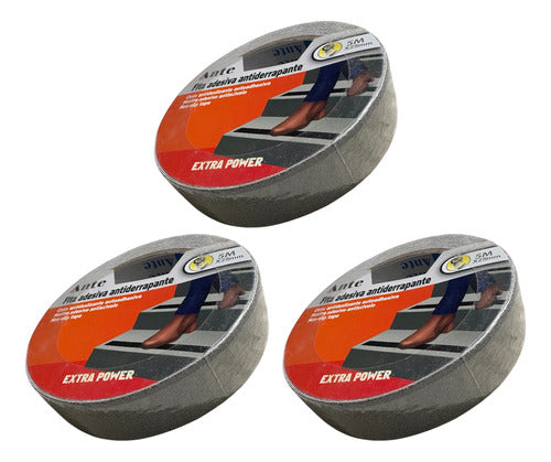 Cinta Antideslizante Gris 5mx25mm Pack 3 Escaleras Piscinas