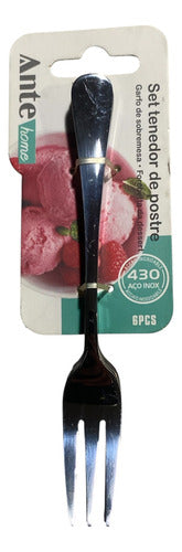 Set 6 Tenedores Postre Evento 100% Acero Inoxidable N430 Lis Plateado