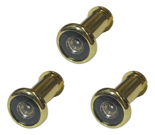 Visor De Puerta Mirilla Ojo Magico Dorado ( Pack 3 )