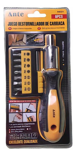 Set Kit Juego Destornillador De Carraca 9 Piezas Premium