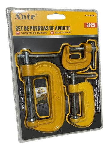 Prensas Tipo C Set 3 Unidades Carpinteria Sargento