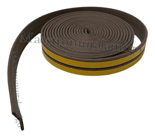 Burlete Perfil I Aislante Kf Térmico Puerta Ventana 6mx9x2mm Café