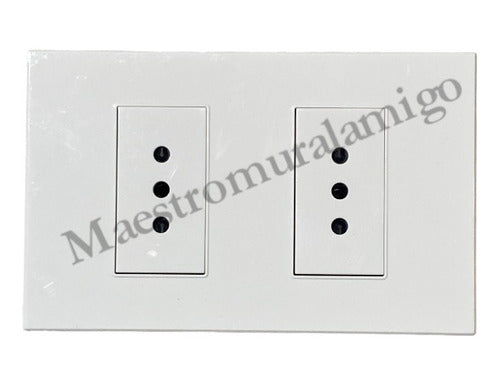 Tomacorriente Doble 9/12 10a 250v Certificado C Fuego Pack3 Blanco