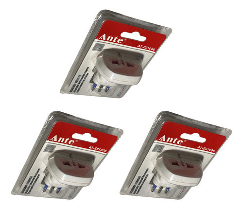 Adaptador Universal Viajero 6en1 Certificado 10a 1500w Pack3