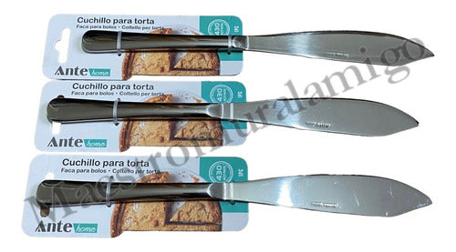 Cuchillo Para Torta, 100% Acero Inoxidable Nivel 430 Pack 3 Plateado