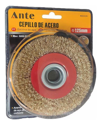 Cepillo Con Alambre De Acero Al Carbono 125mm 6000 Rpm Grata