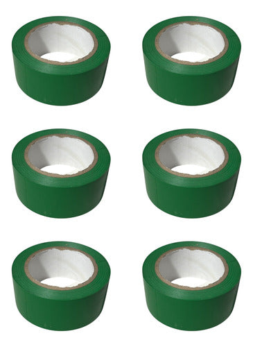 Cinta Delimitadora Peligro Verde Adhesiva 30mx48mm Pack 6 Verde
