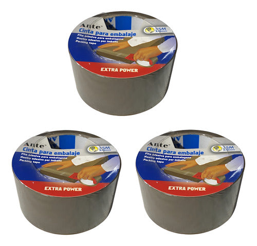 Cinta De Embalaje Café / Huincha Marron 48mmx35m ( Pack 3 ) Café Lisa