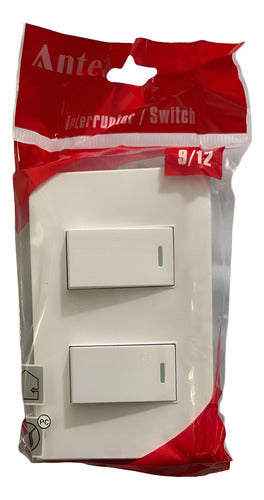 Interruptor Doble 9/12 16a 250v Certificado Resiste Fuego Blanco