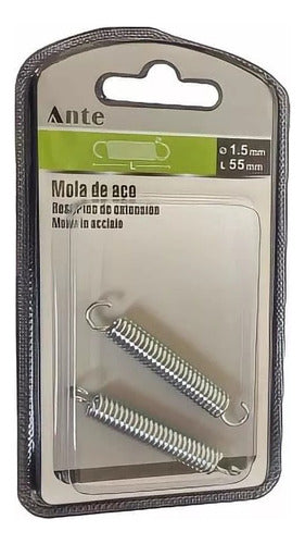 Resorte De Tensión 1.5mmx55mm De Acero Cincado 2 Resortes