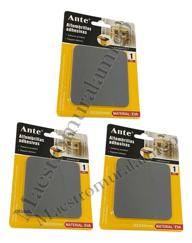 Alfombrillas Adhesiva 85mm Grisc Protectora Tope Mesa Pack3