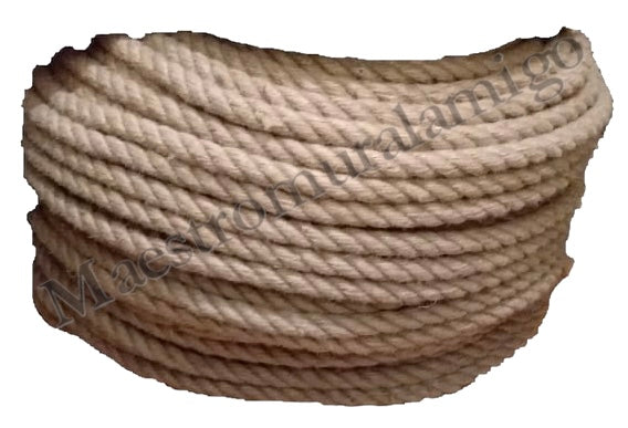 Cuerda De Cañamo Organico, Yute o Soga De 19mm x 60m Premium